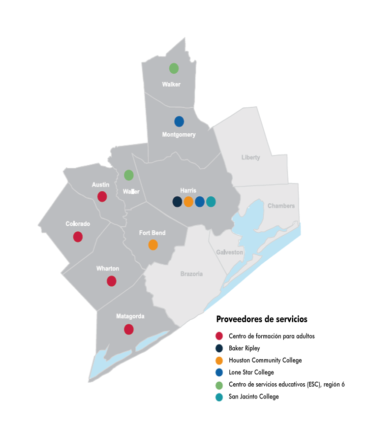 13 condados - Servicios de educación y alfabetización de adultos (AEL)